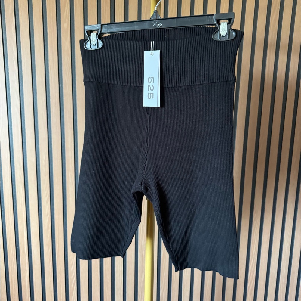 525 America. Born in BKLYN Black Ribbed Shorts